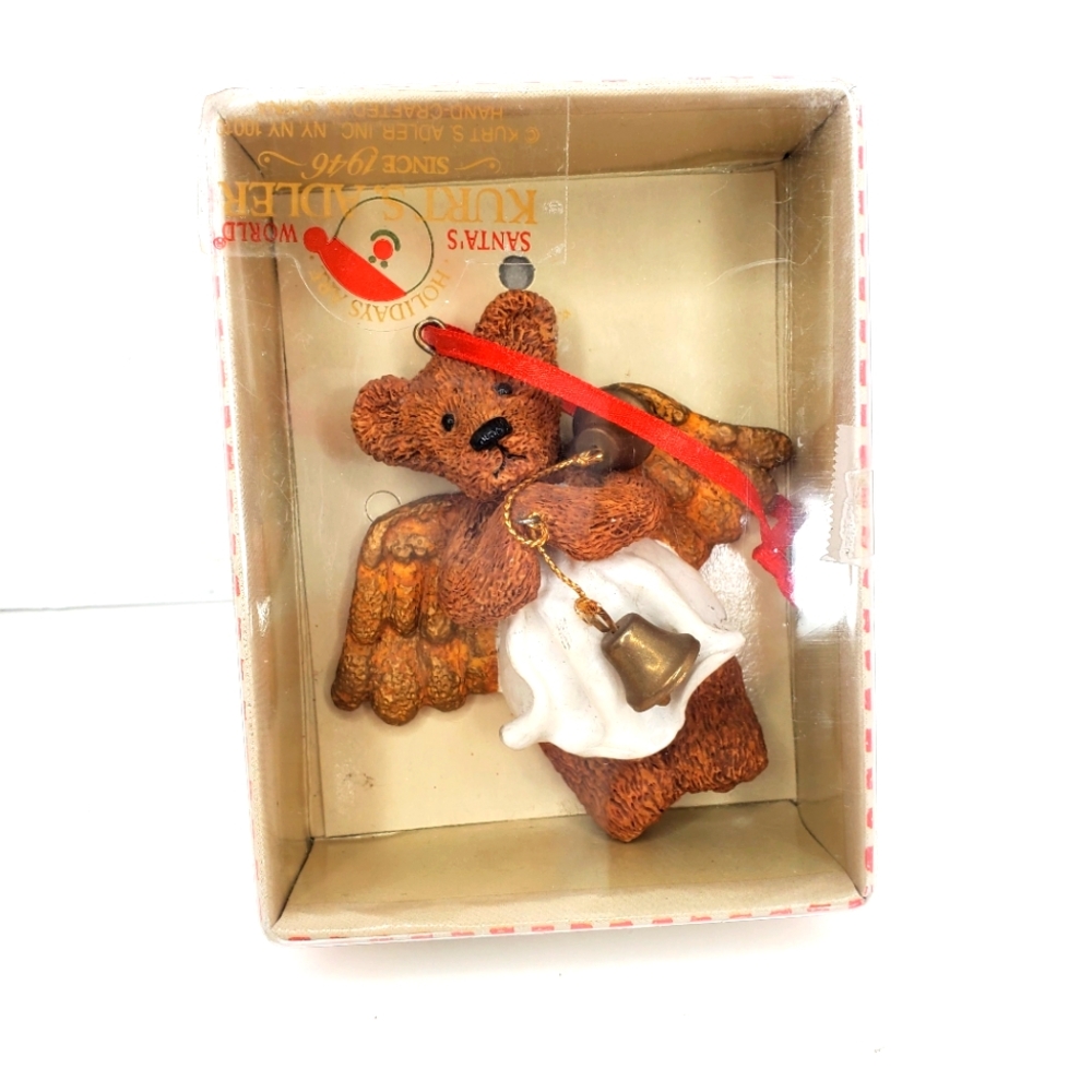 Kurt Adler Holly Bearies Teddy Bear Angel Christmas Ornament with Original Box‎
